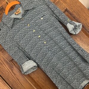 Tory Burch Navy and White Striped Shirt